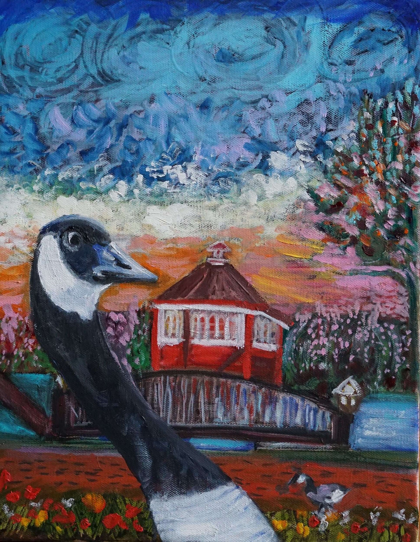 HELLO Oil Original Painting – Contemporary Abstract Artwork by Ella Dabek