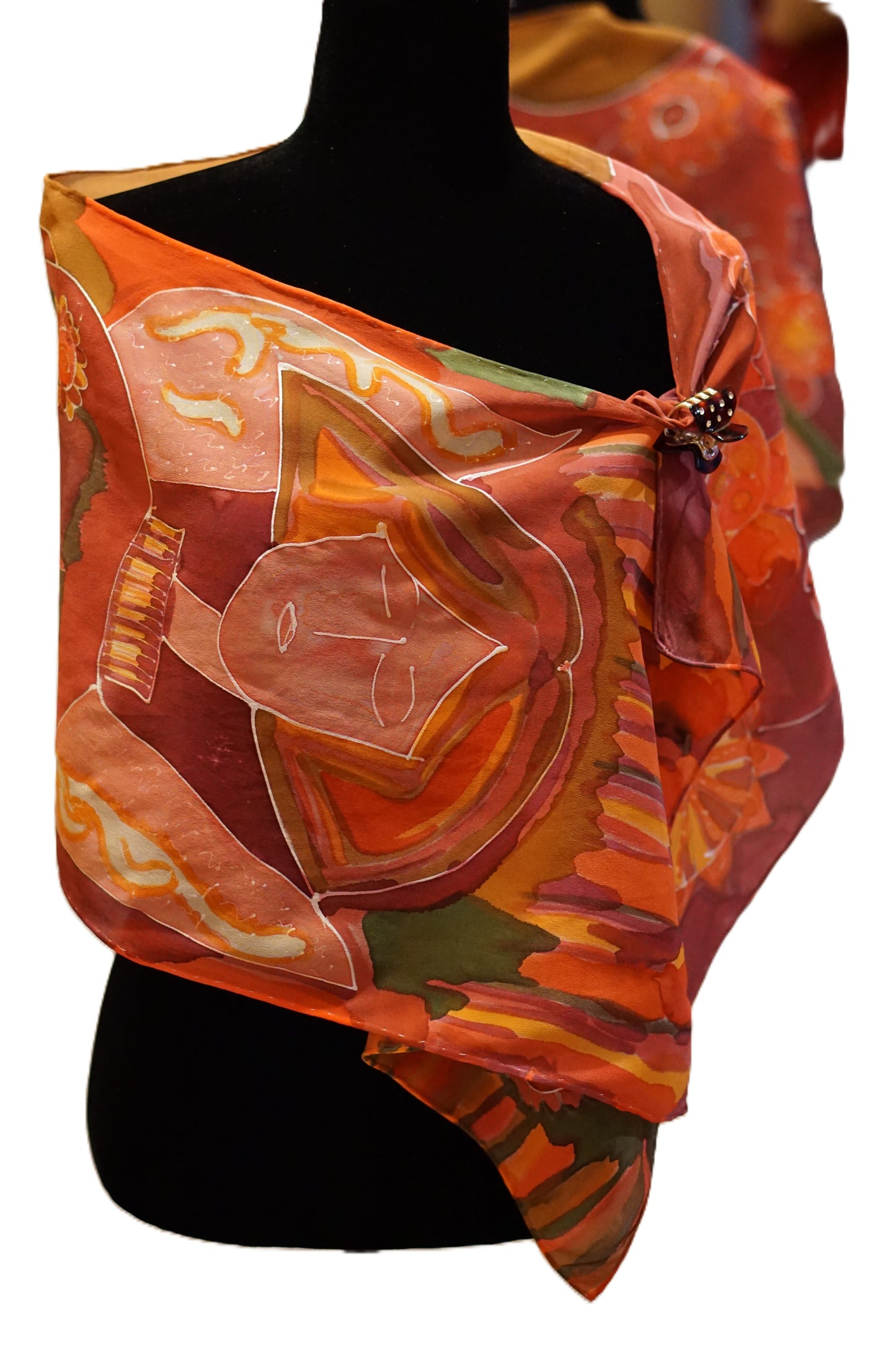 Hand Painted Silk Scarf - Angel