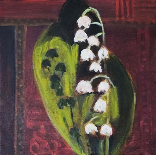 Lily of the Valley Original Painting – Abstract Oil Artwork by Ella Dabek